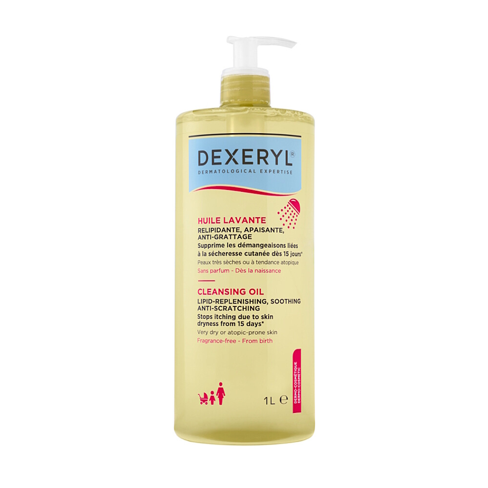 DEXERYL Umývací olej relipidačný upokojujúci a proti škrabaniu 1000 ml, poškodený obal