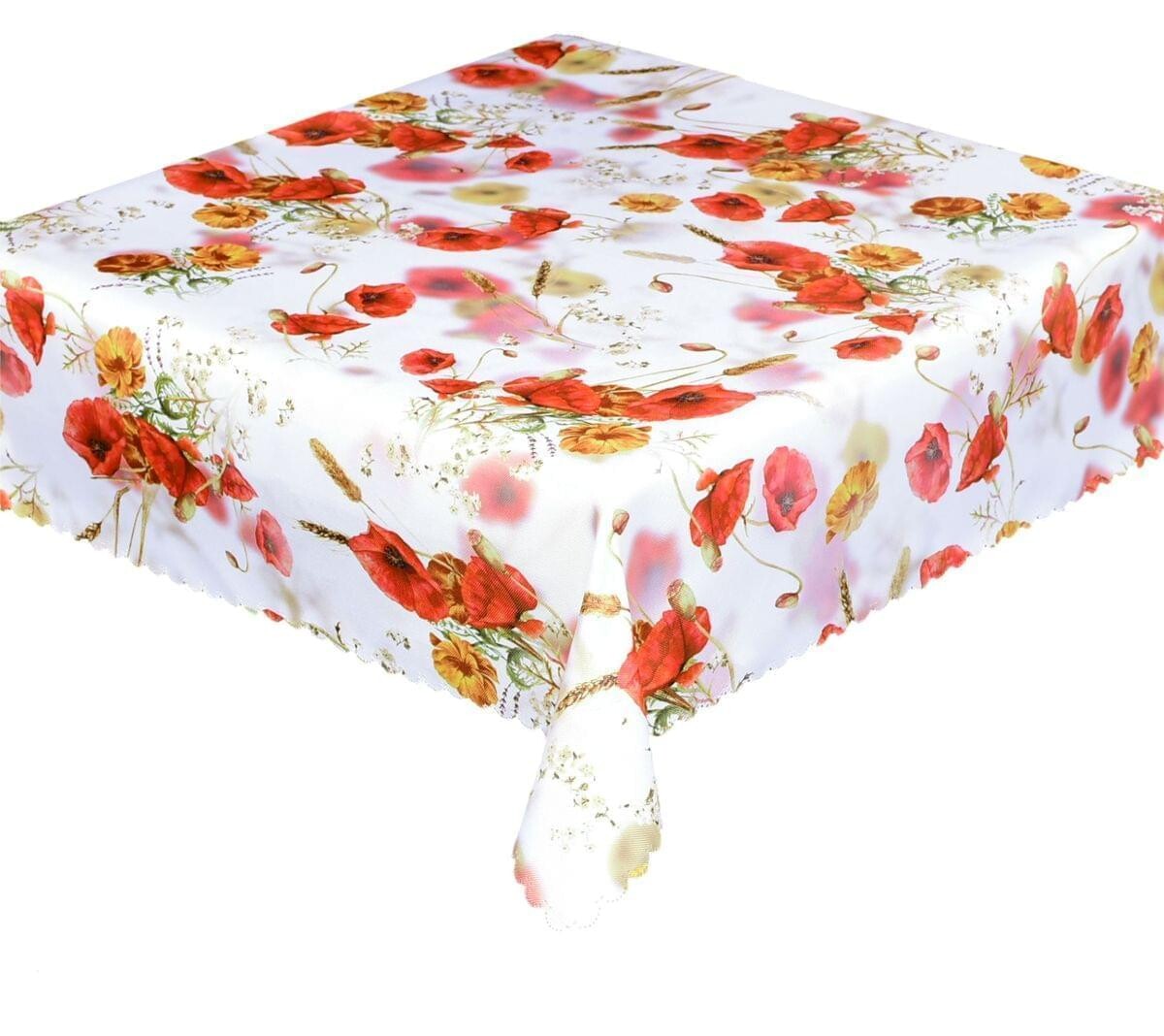 Obrus s nešpinivou úpravou, Maky 120 x 140cm obdĺžnik
