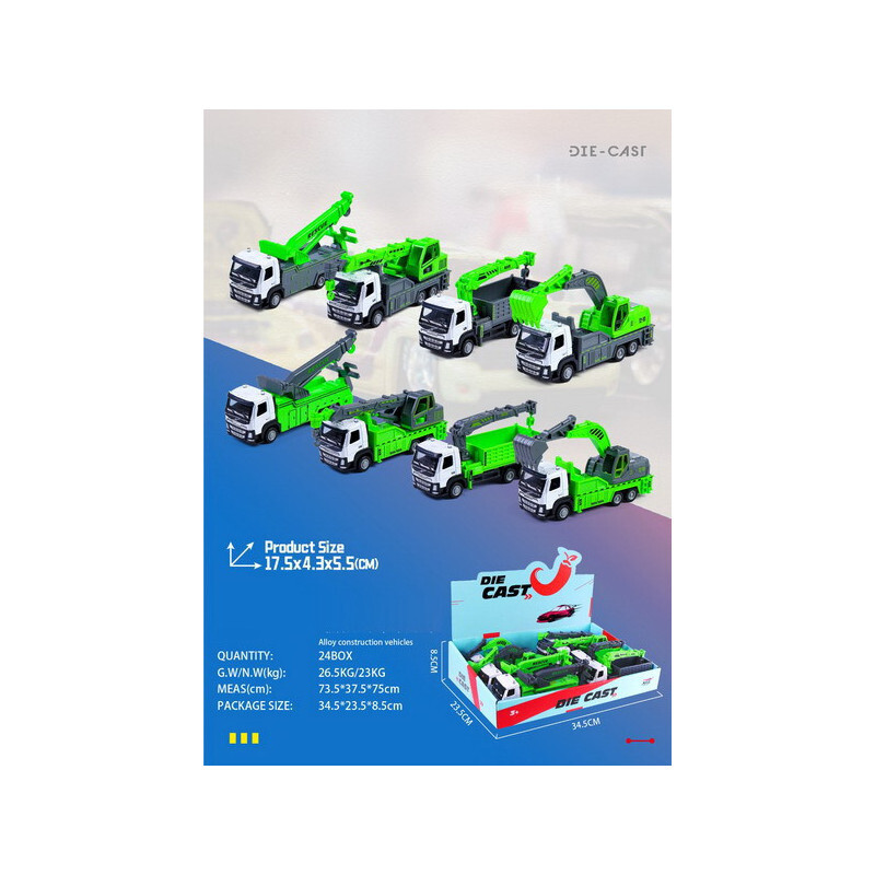 Auto stavebné 17,5cm kov/plast