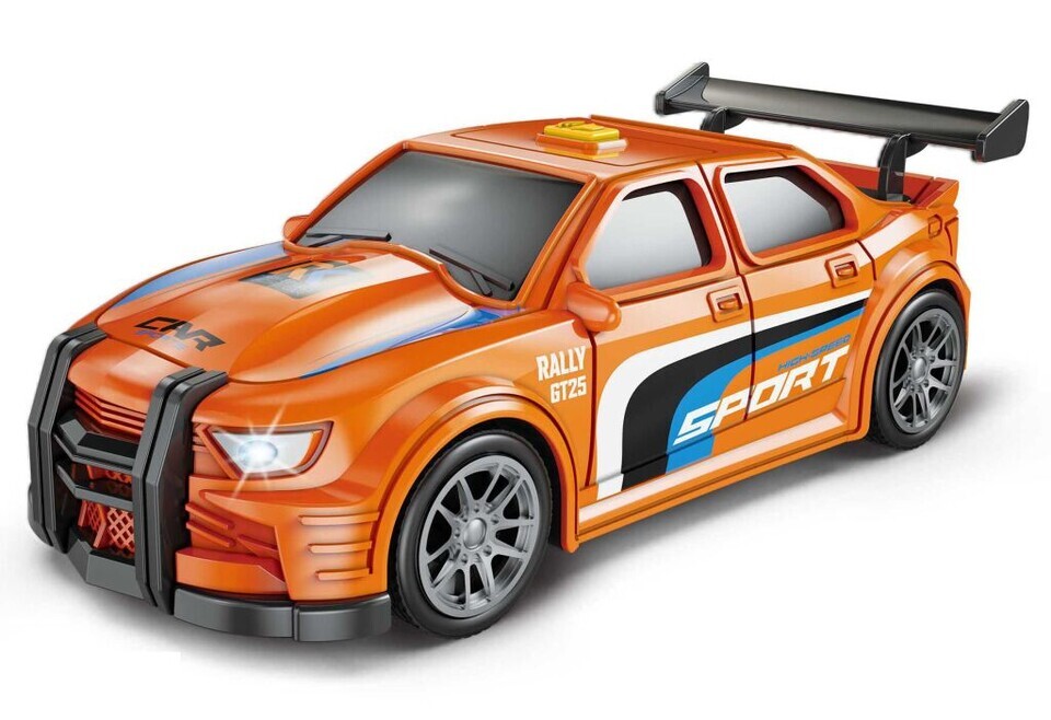 Auto závodné oranžové s efektmi 16cm