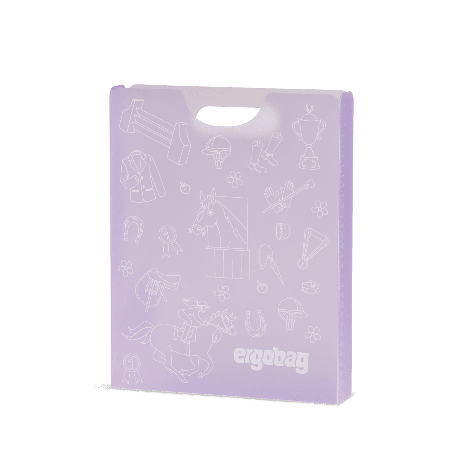 Plastové dosky na zošity Ergobag – Horses Purple
