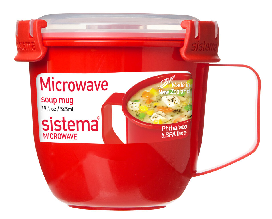 Sistema Microwave Hrnček na polievku - Červený 565 ml