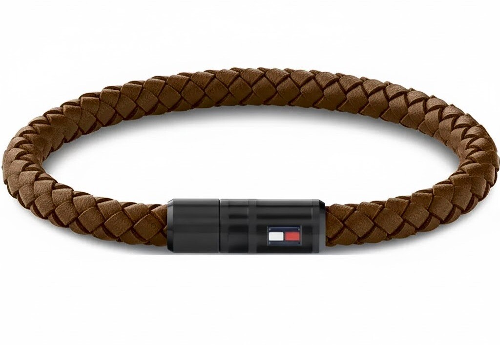 Tommy Hilfiger Štýlový hnedý kožený náramok 2790668 19,5 cm