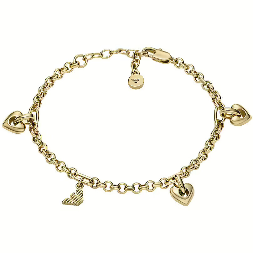 Emporio Armani Krásny pozlátený náramok s príveskami EGS3268710