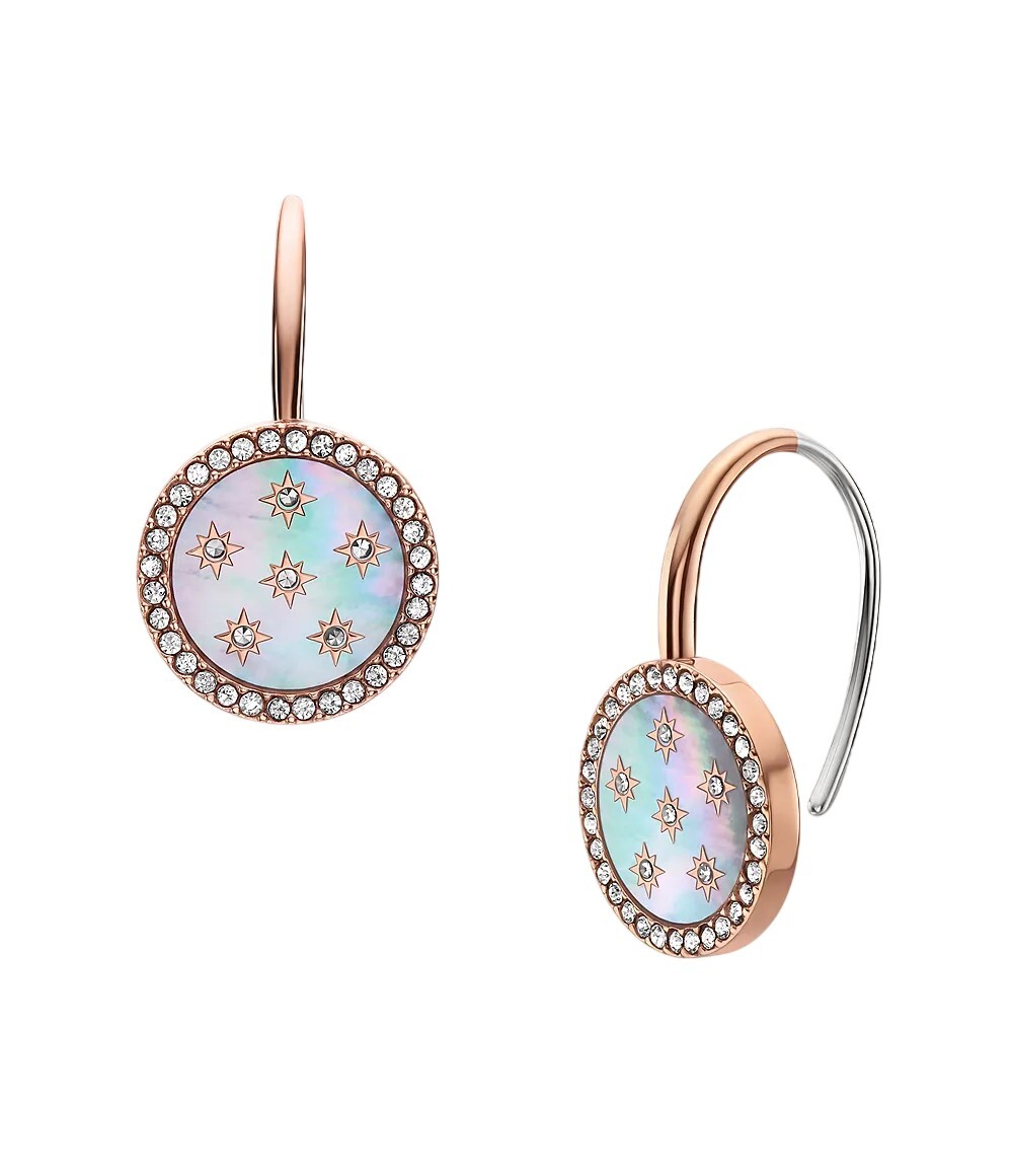 Fossil Visiace pozlátené náušnice Mother of Pearl JF04938791