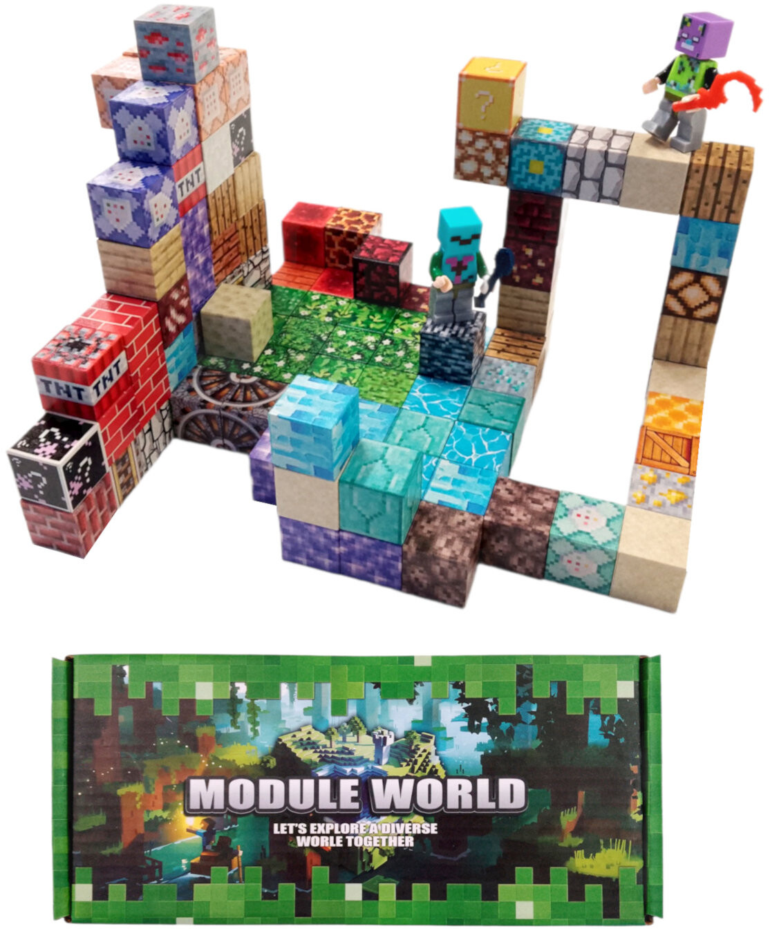 Toybit Magnetická stavebnice Minecraft Special blocks 102 ks