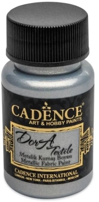 Cadence Metalická farba na textil 50 ml, strieborná