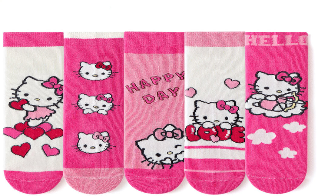 Snugs Hello Kitty PINK 2 – 5 rokov 5 párov – Detské ponožky