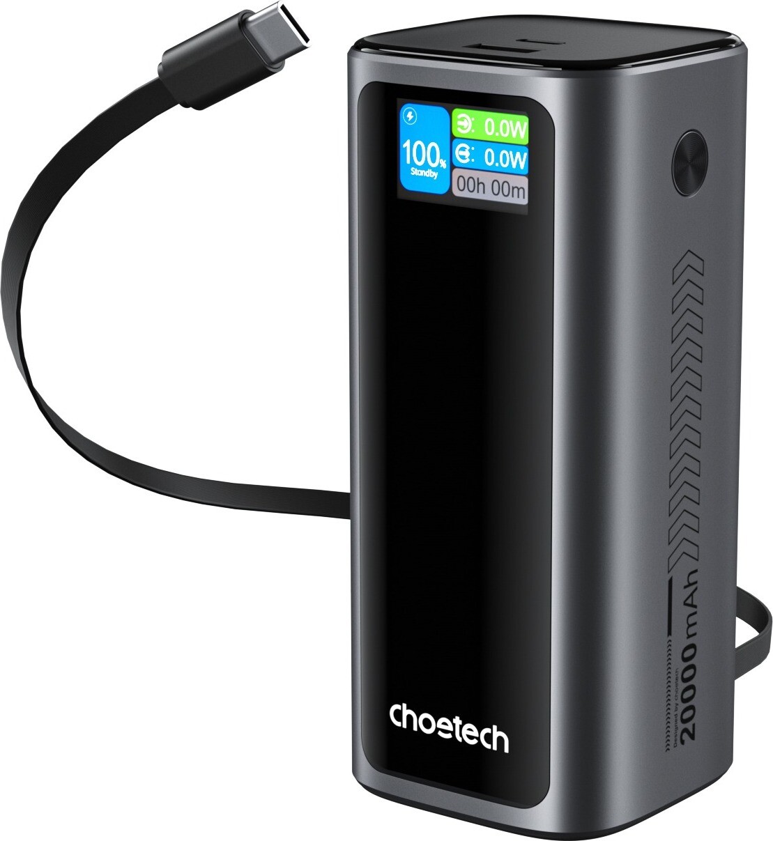 ChoeTech TFT 20000 mAh PD130W Power Bank with input/output cable