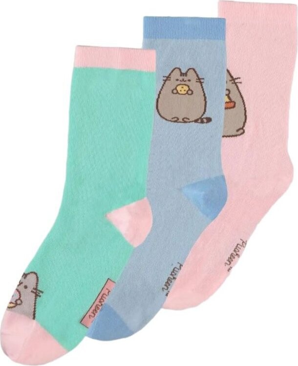 Pusheen: Types of food – ponožky dámske, súprava 3 párov (EU 35 – 38)