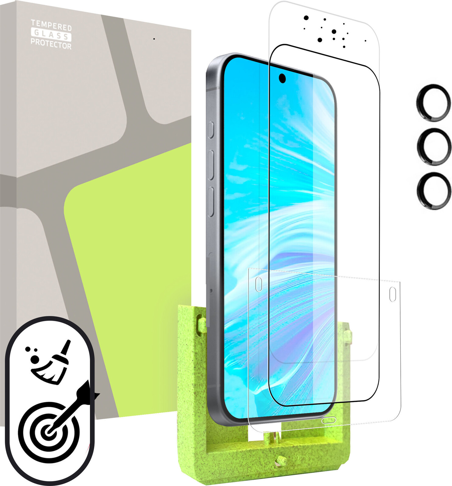 Tempered Glass Protector pre Samsung Galaxy S25 (SAMOINŠTALAČNÝ APLIKÁTOR) + sklo na kameru