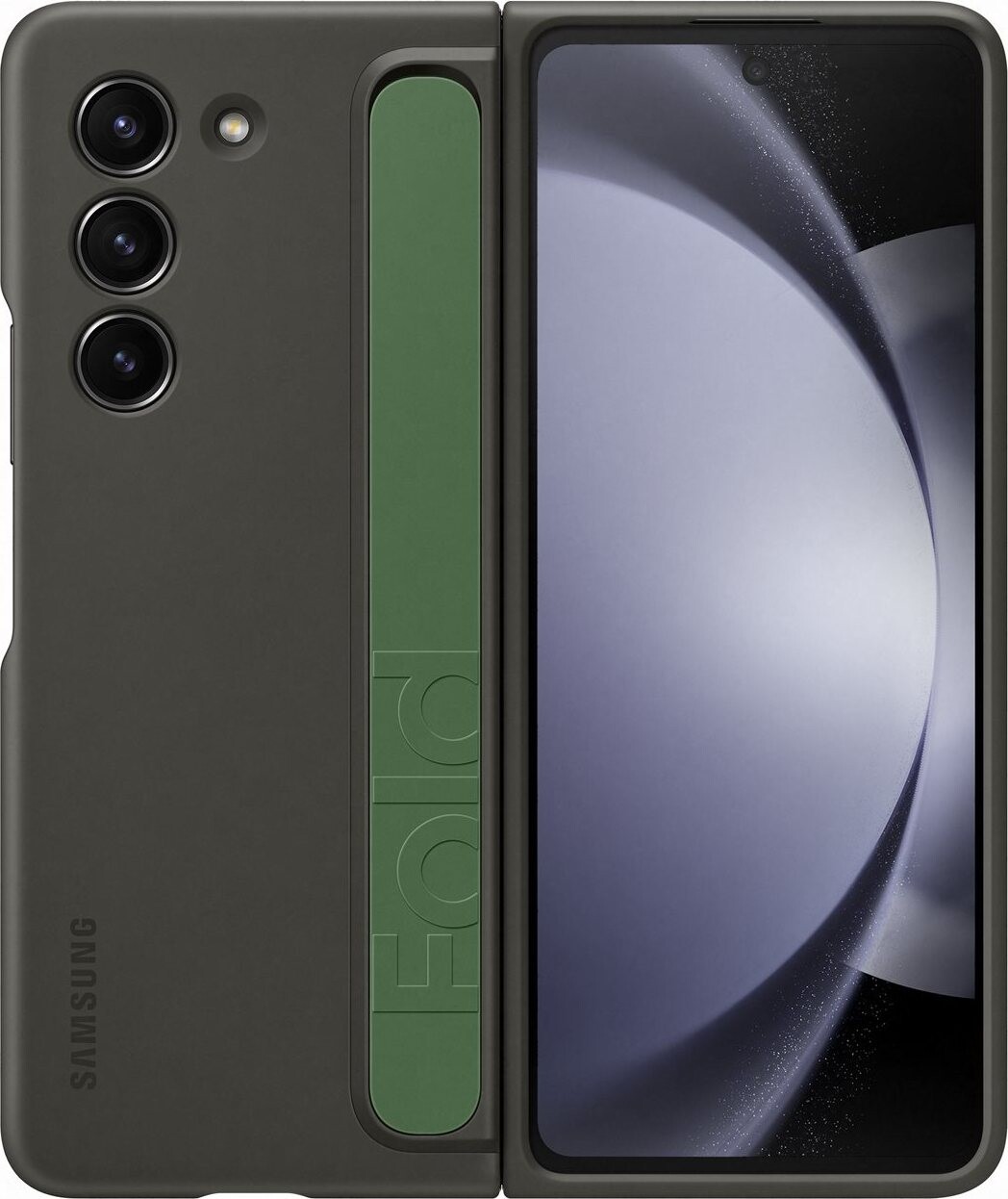 Samsung Galaxy Z Fold5 Ochranný kryt so stojančekom a pútkom Grafitový