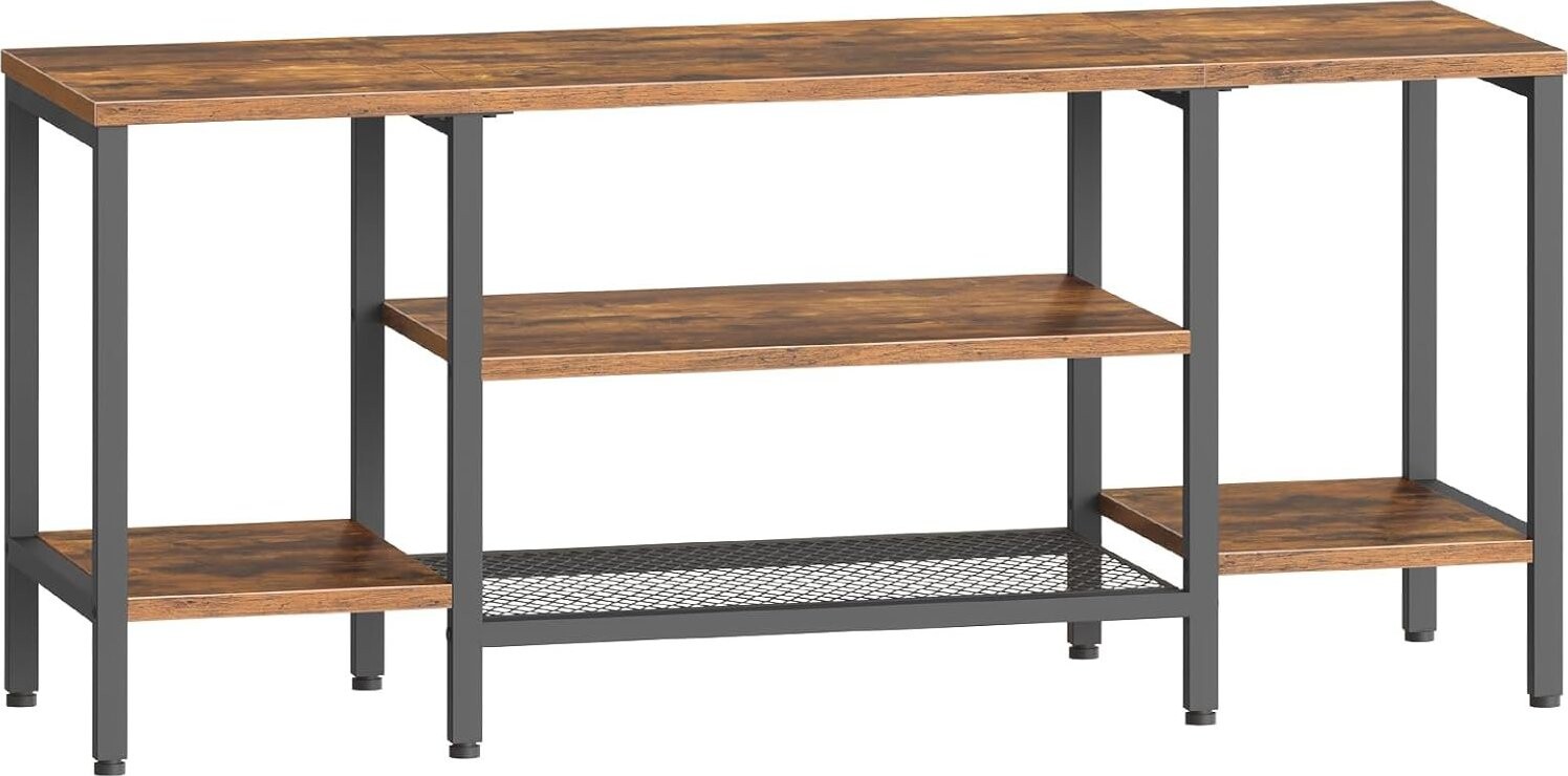 Songmics a Vasagle TV stolík Werry 120 cm, čierno-hnedý