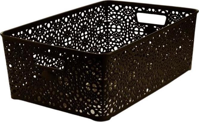 Mega Plast, Košík MONAKO XL, 14 × 39 × 27 cm, wenge