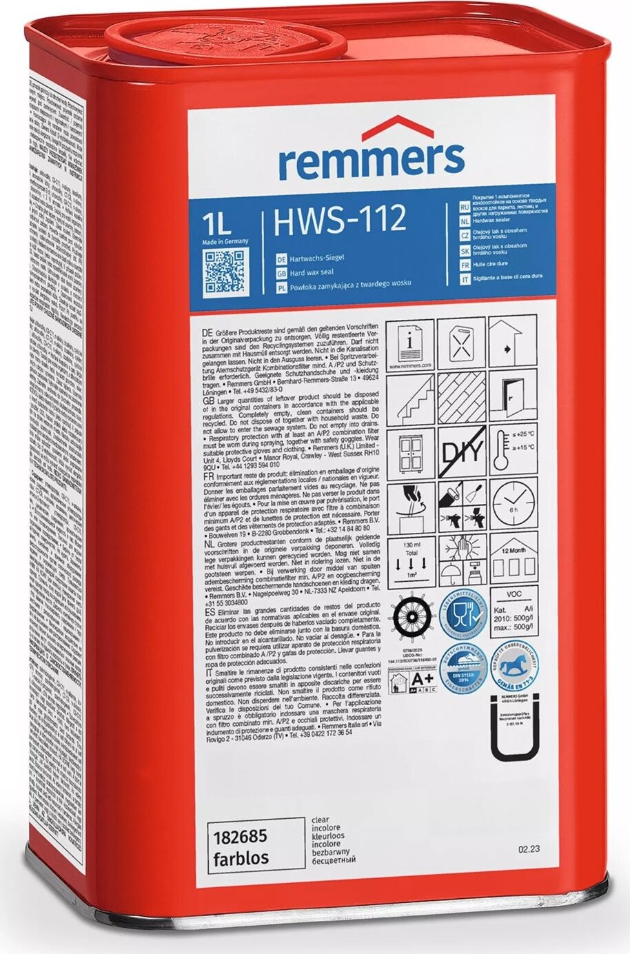 Remmers HWS 112 Tvrdý vosk bezbarvý, 1 l