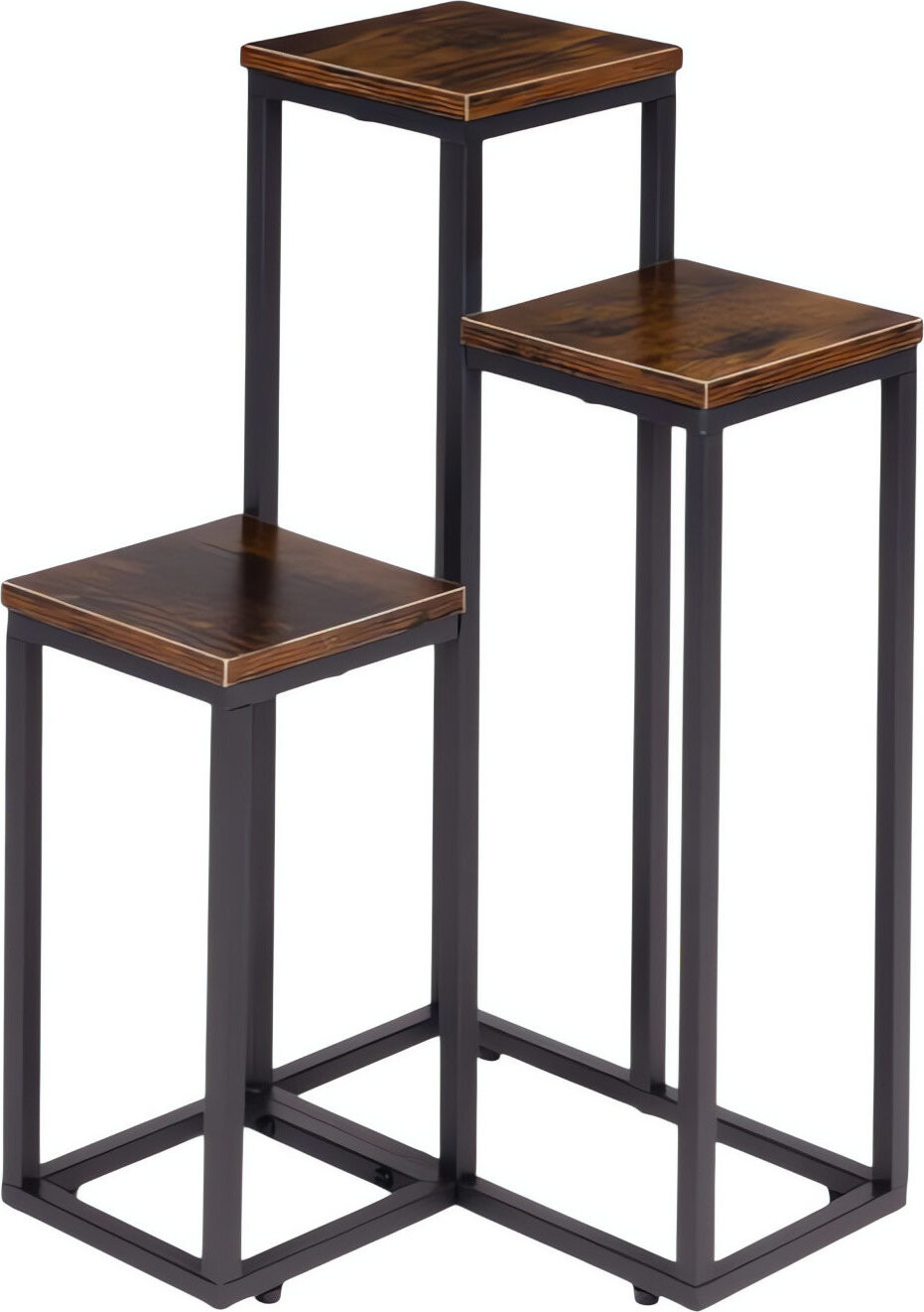 ModernHome ME-ATS14 Stojan na kvety 67 cm, 3 police, tmavé drevo