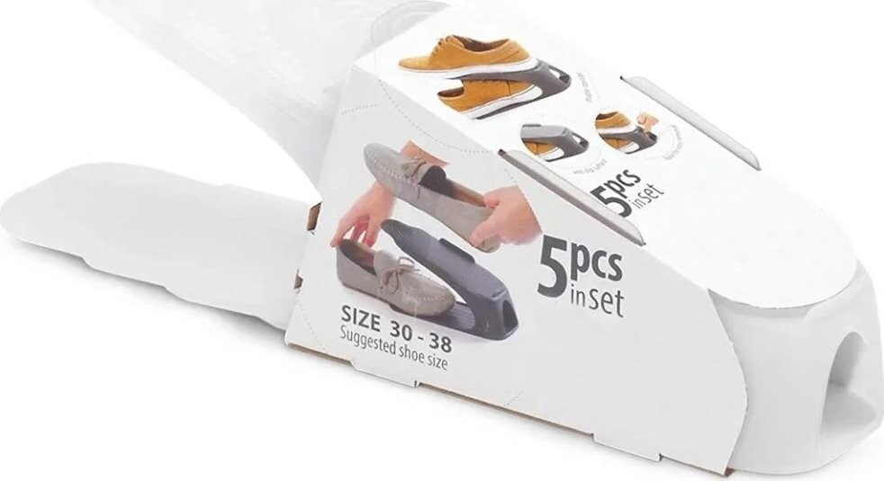 Prosperplast Shoes Sada organizérů na boty 5 ks, vel. 30 - 38, transparentní