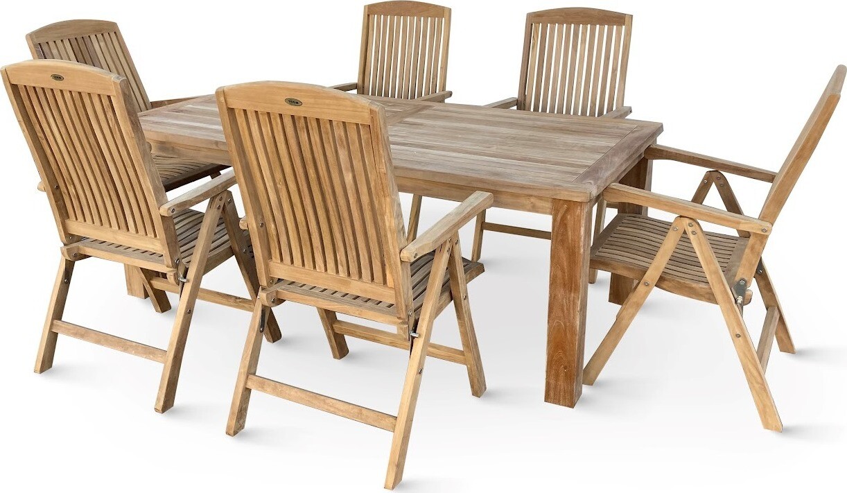 NOELA – Súprava záhradného nábytku teak GARDEN III. 1+6