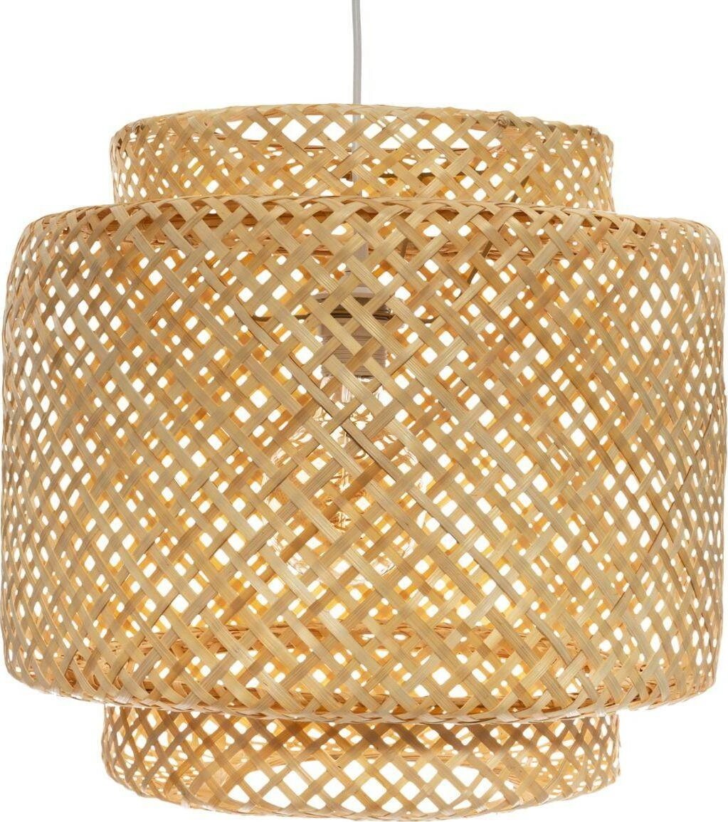 Atmosphera Závesná lampa Liby s prelamovaným tienidlom z bambusu, O 40 cm