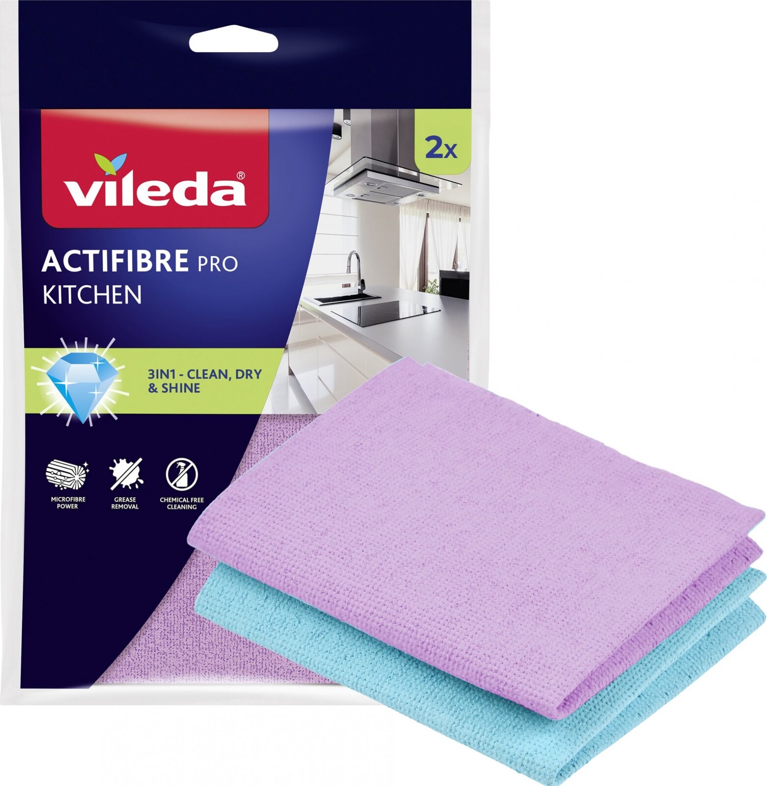 VILEDA Actifibre mikrohandrička do kuchyne 2 ks