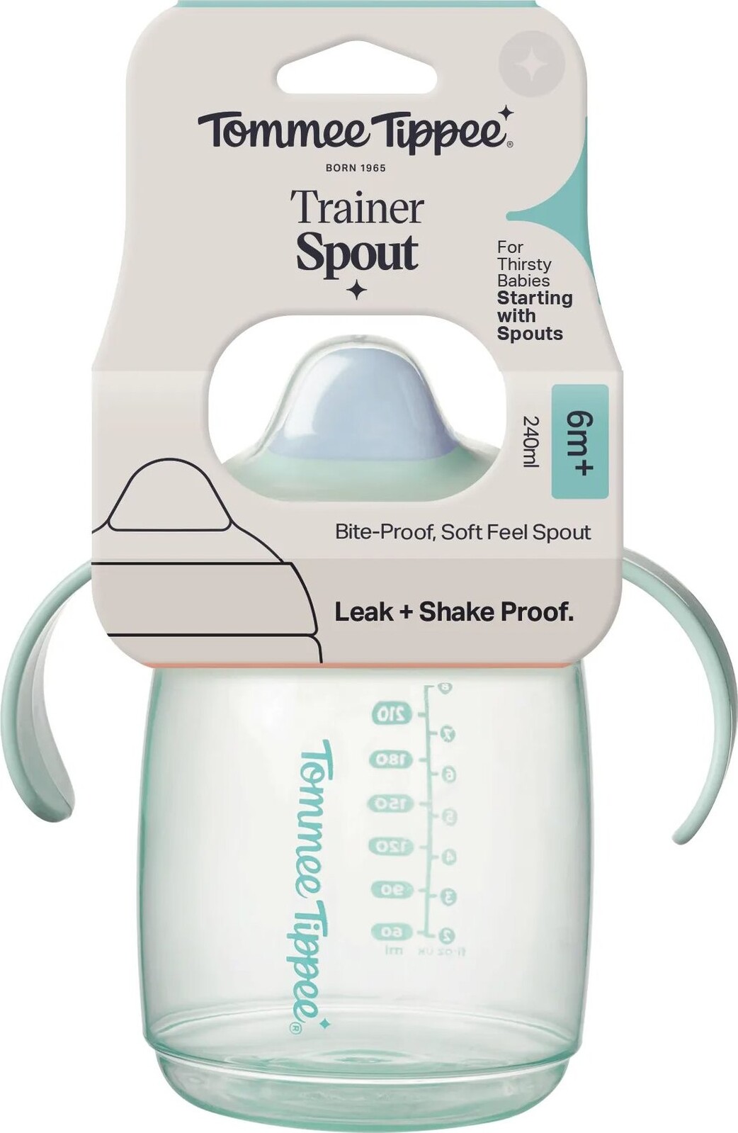 Tommee Tippee tréninkový hrneček se savičkou, 240 ml, 6m+, zelený