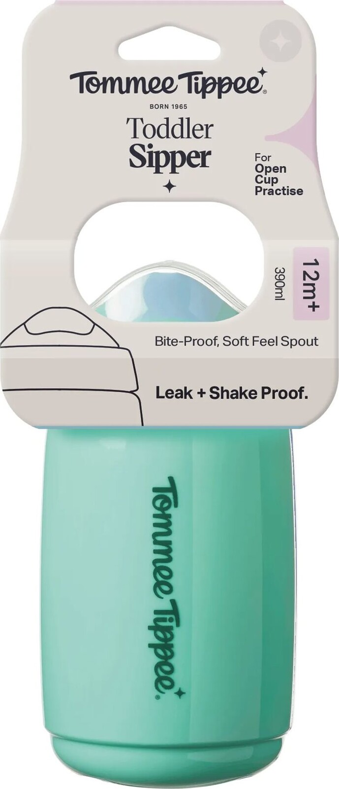Tommee Tippee Superstar Sipper netekoucí hrneček 390 ml, 12m+, zelený