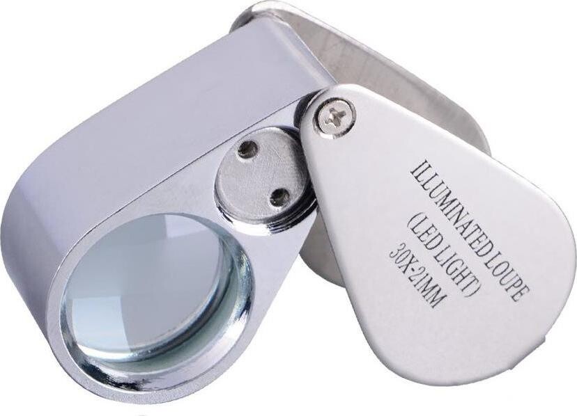 Verk Skladacia mineralogická lupa LED – zväčšenie 30×, priemer 21 mm