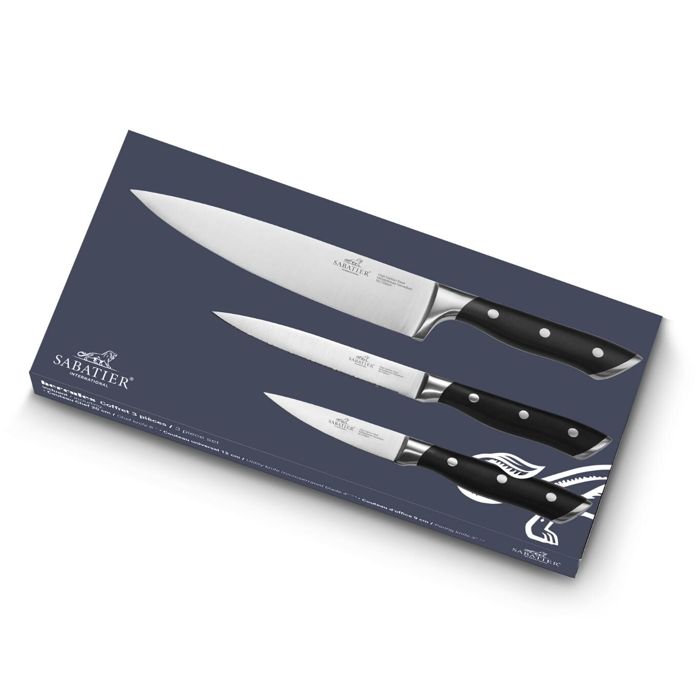 Sada nožov HERCULES INOX, sada 3 ks, nerezové nity, Lion Sabatier