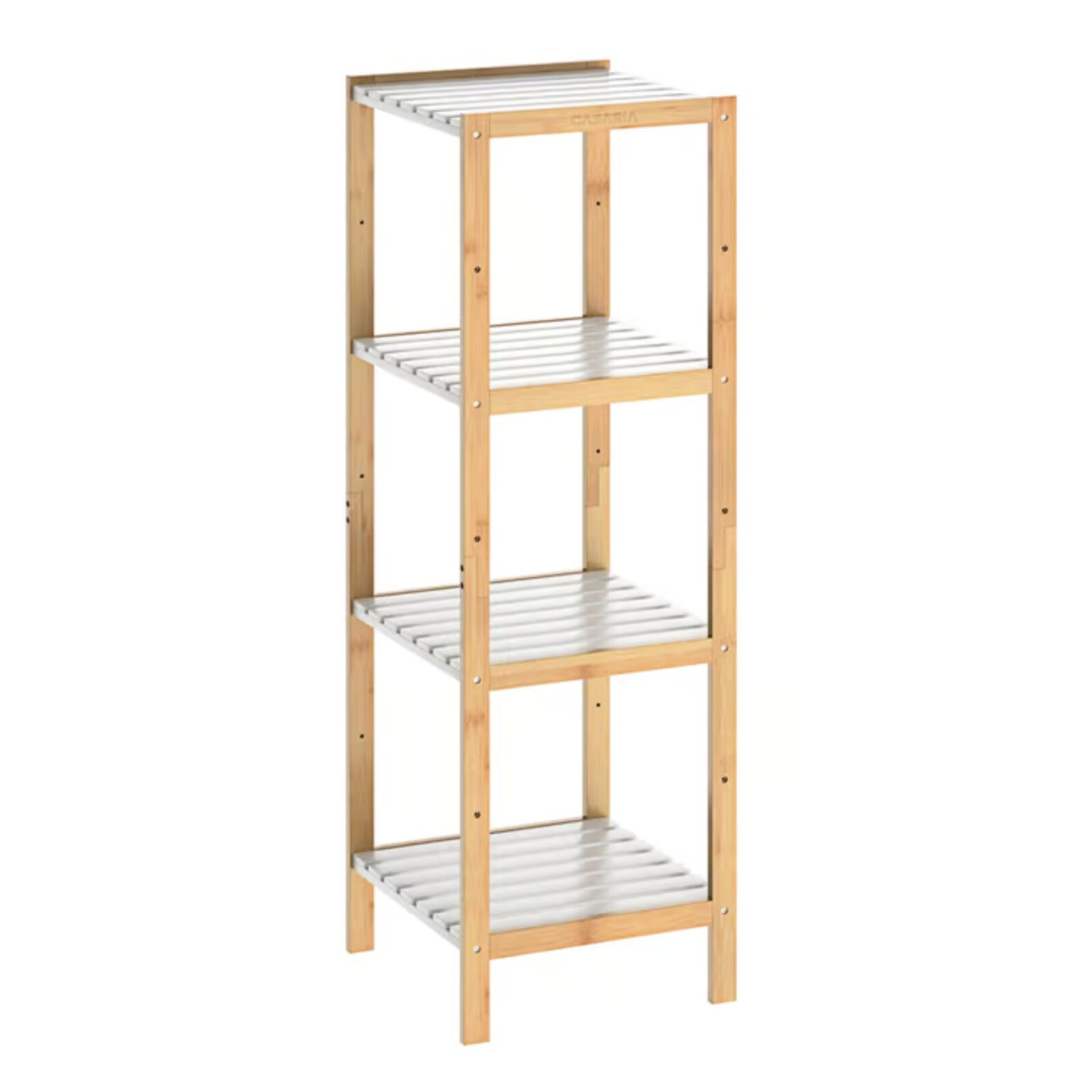 Bambusový regál Leonard 110 cm bílý/natural