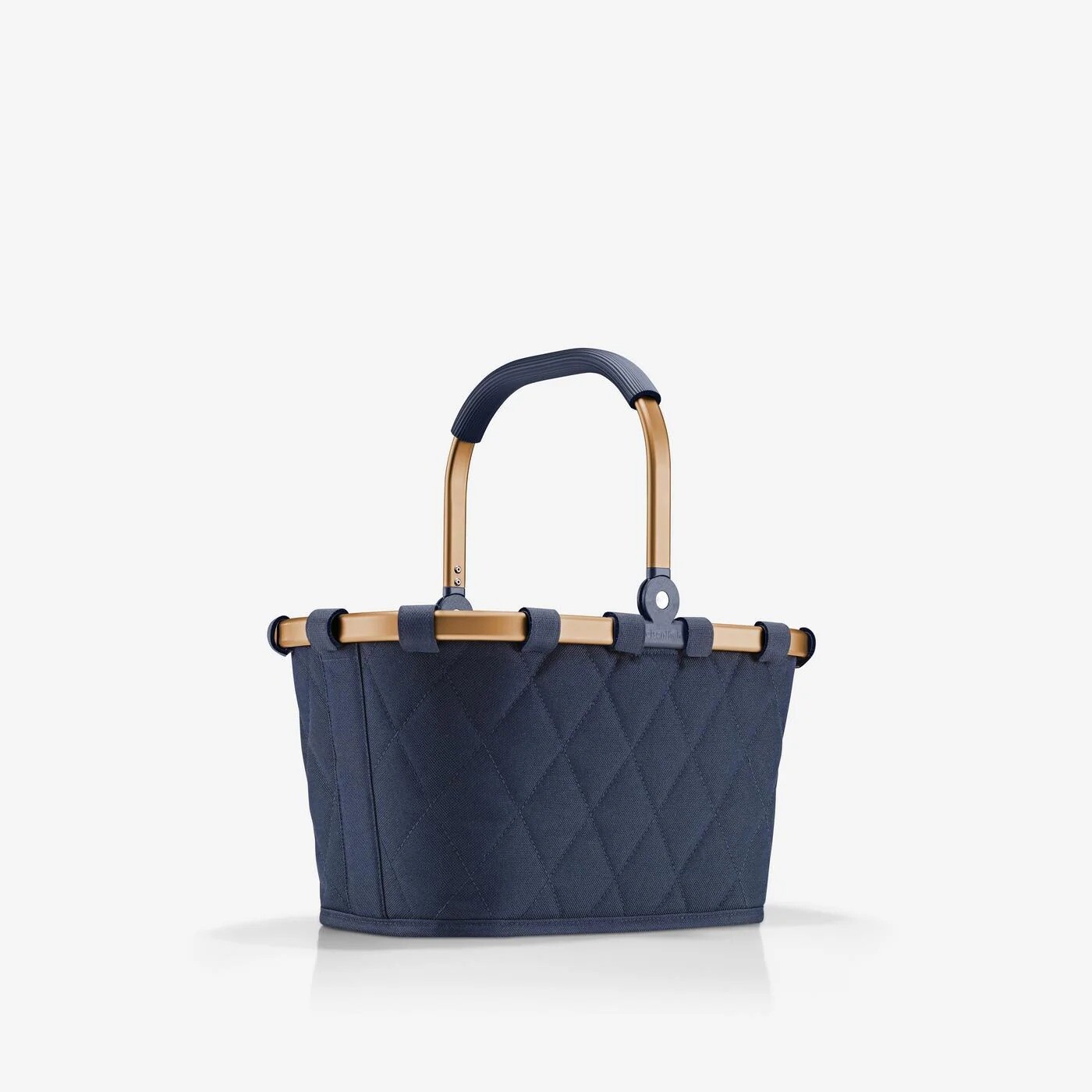 Nákupný košík Reisenthel Carrybag - 5 L - navy prešívaný so zlatým rámom