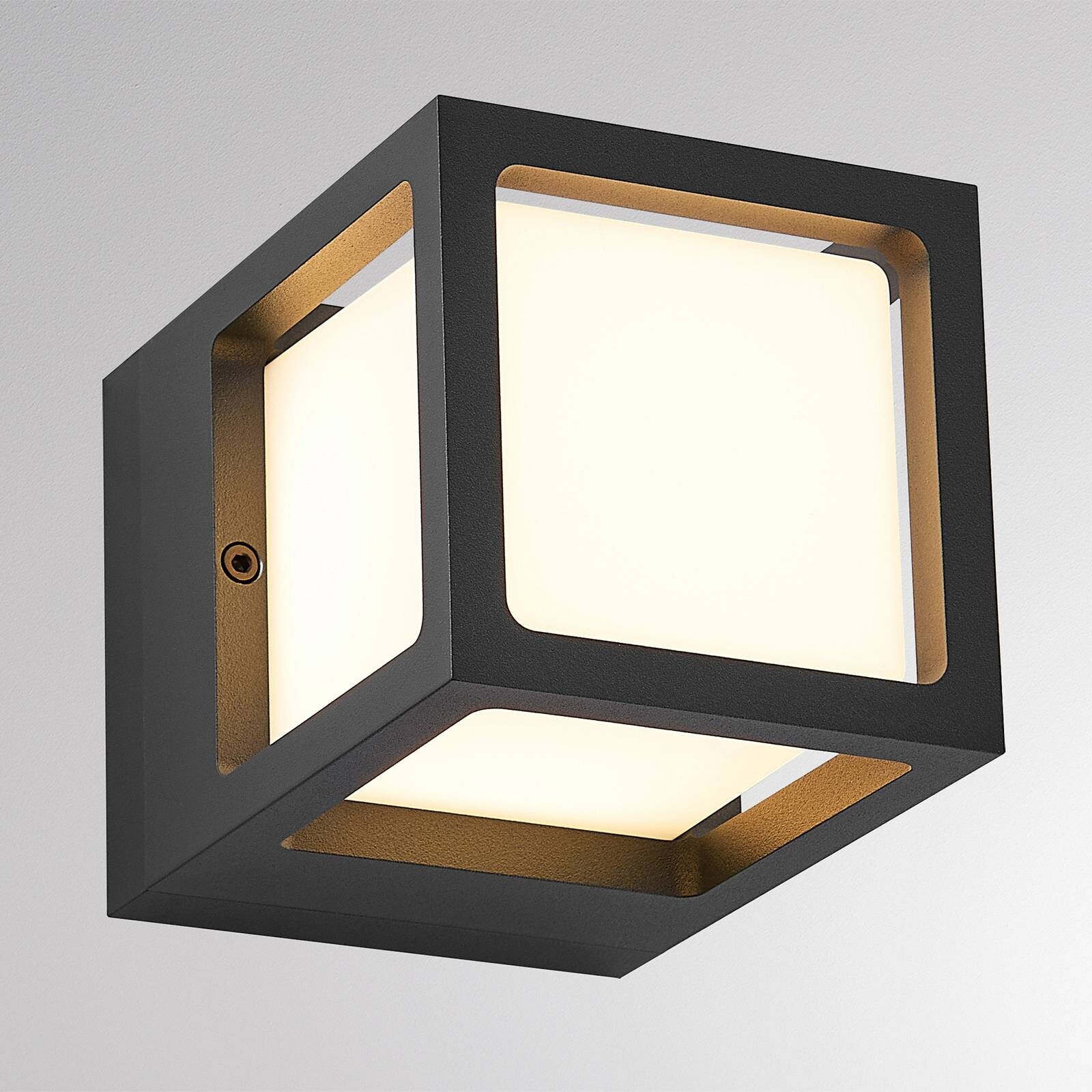 Vonkajšie nástenné svietidlo FYNN-X, antracitová, 12 cm, IP65, CCT