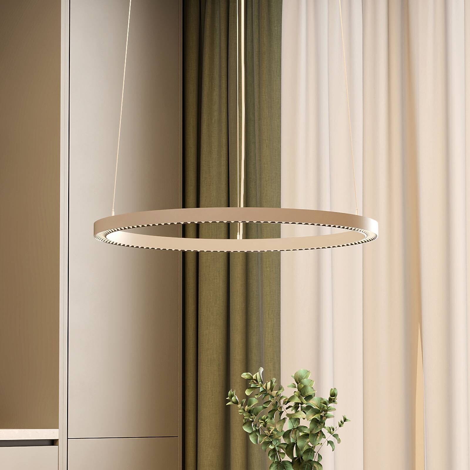 LED závesné svietidlo PERFORA PRO M, Ø 66 cm, biela, DALI, smer svetla