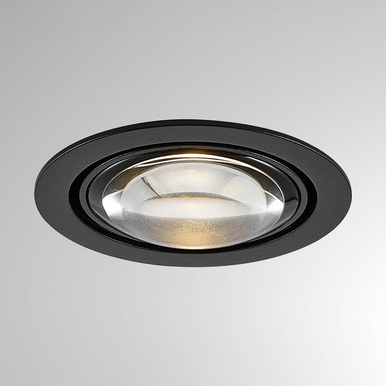 LED stropné vstavné svietidlo MAG MINI, čierne, Ø 10 cm, CCT 18 V