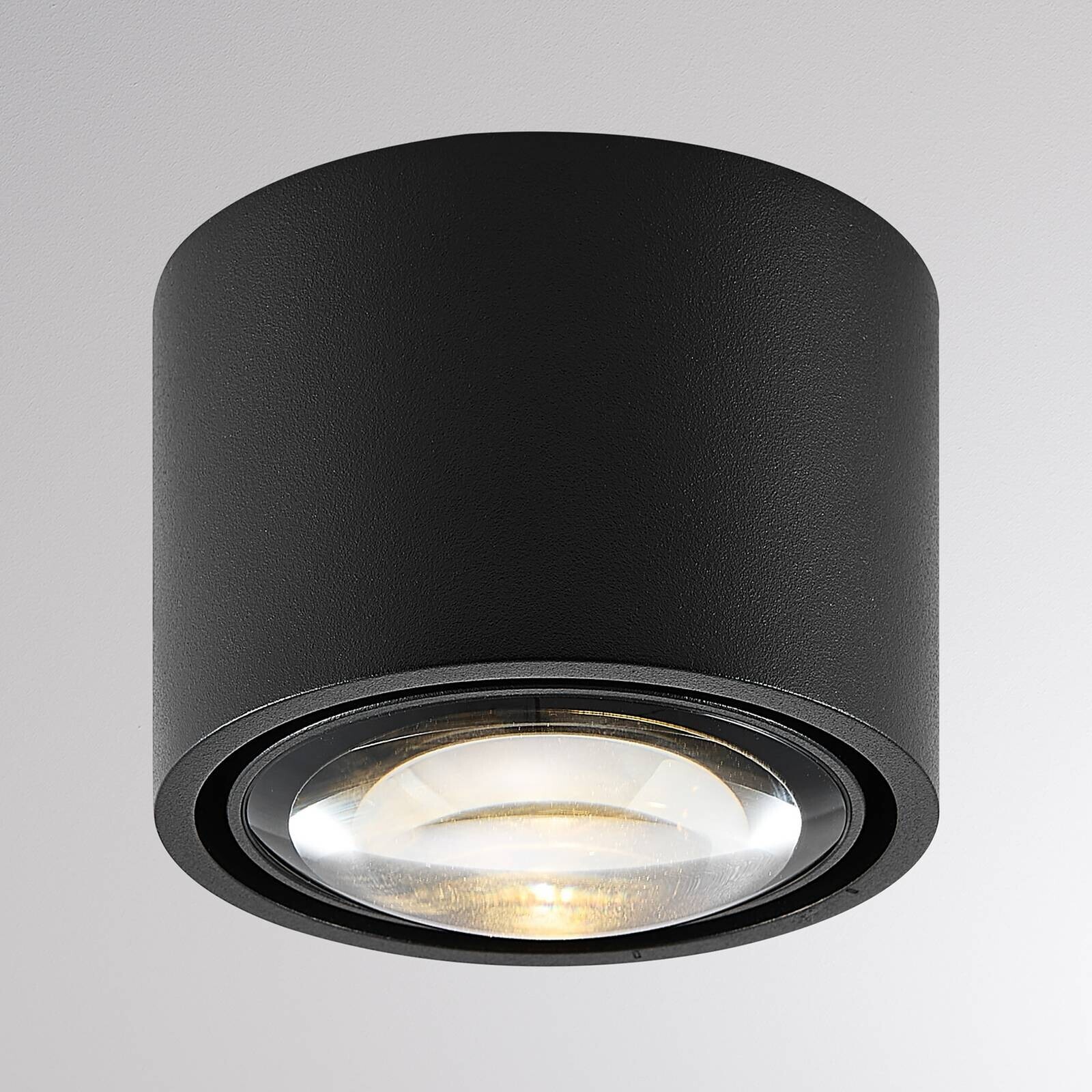 Vonkajšia stropná LED lampa MAG MINI, čierna, Ø 9 cm, CCT, stmievateľné, IP44