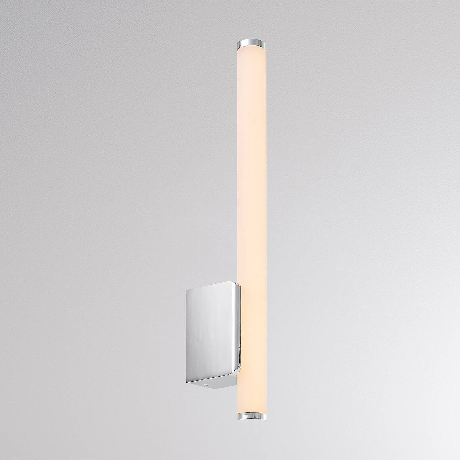 LED nástenné svetlo VINA UP S, chrómová farba, výška 40 cm, IP44 CCT
