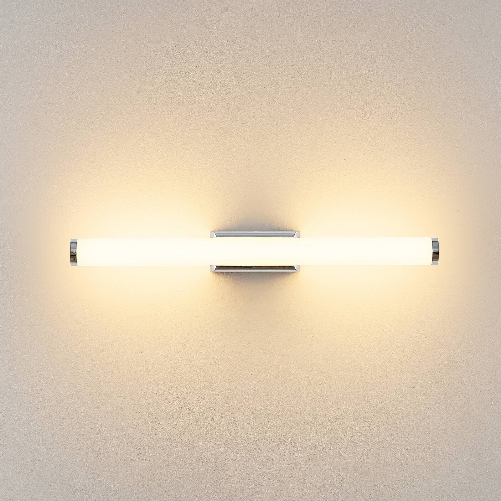 LED nástenné svetlo VINA S, chrómová farba, šírka 40 cm, IP44, CCT