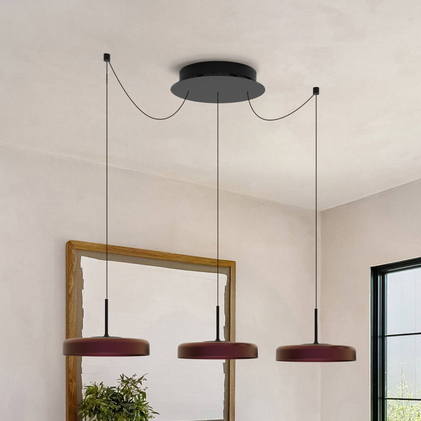 LED závesné svietidlo LORA III, čierne, Ø 36 cm, stmievateľné, 40° CCT