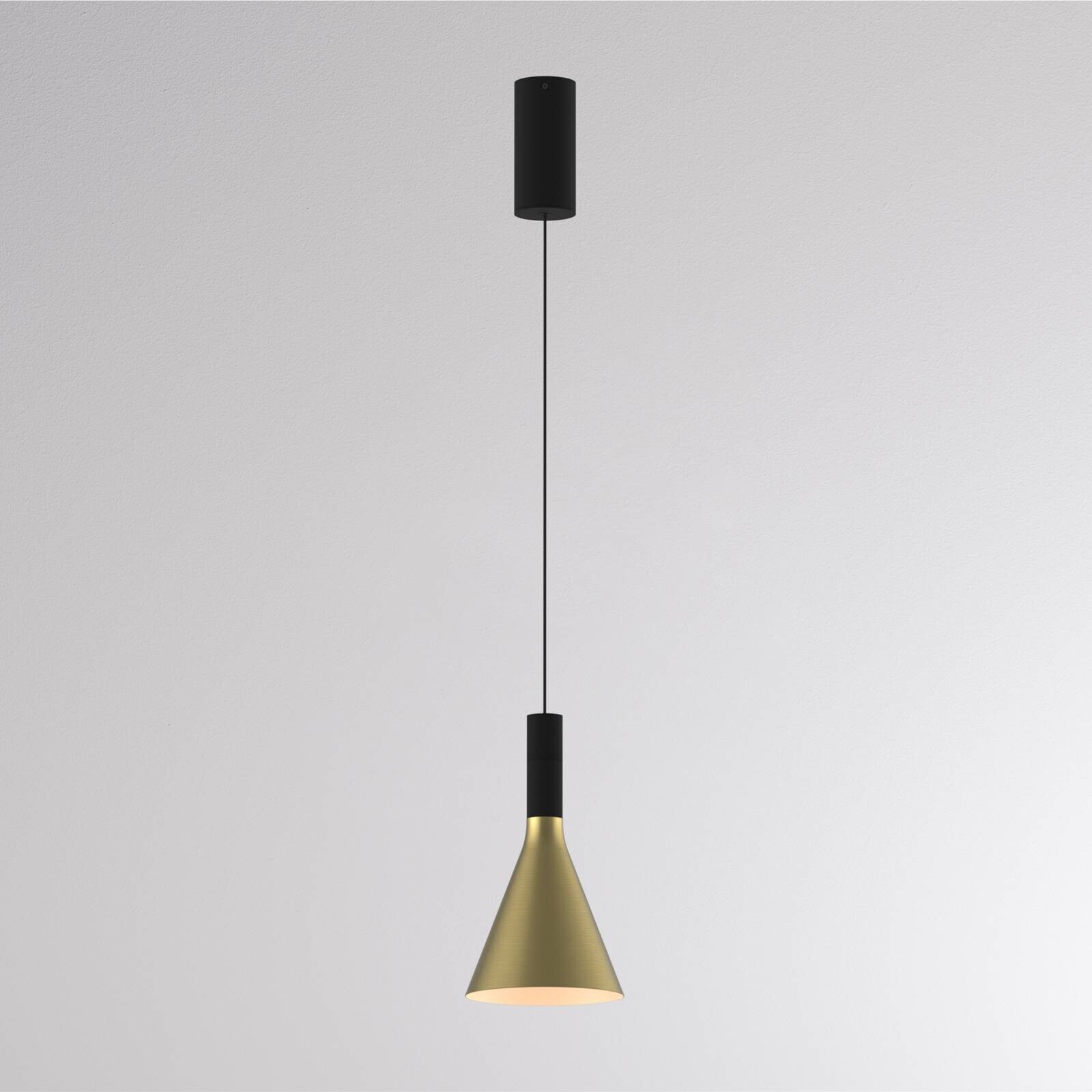 LED závesné svietidlo LORA I, mosadz, Ø 15 cm, stmievateľné, 40°, CCT