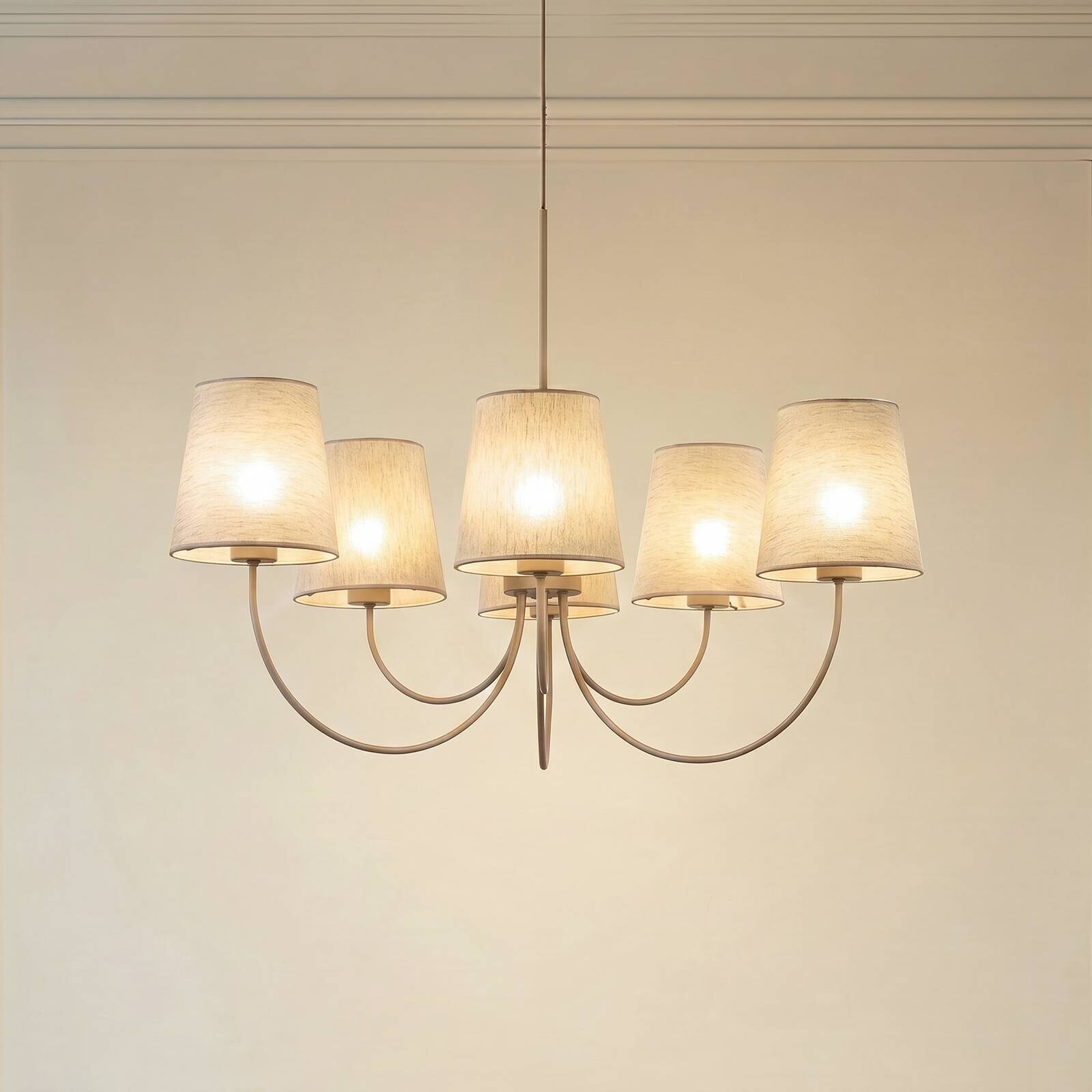 Luster Candi, béžový/pieskový, 6-pl., Ø 85 cm, E27