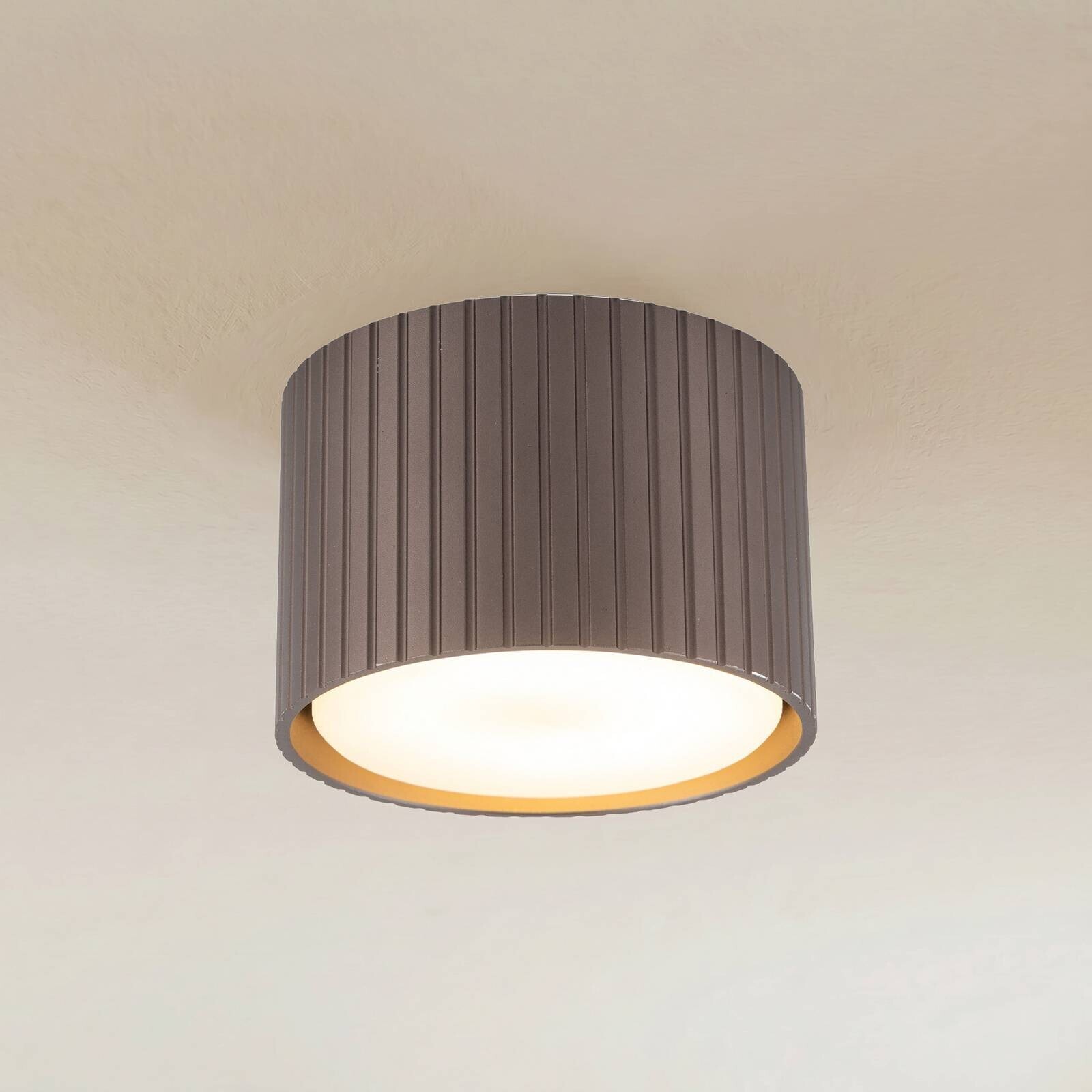 Stropné svietidlo Ferro, hnedé, plastové, výška 6 cm, GX53