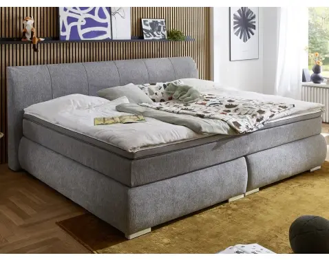 Veľká rodinná posteľ boxspring Cody 240x200 cm, holubia šedá látka%