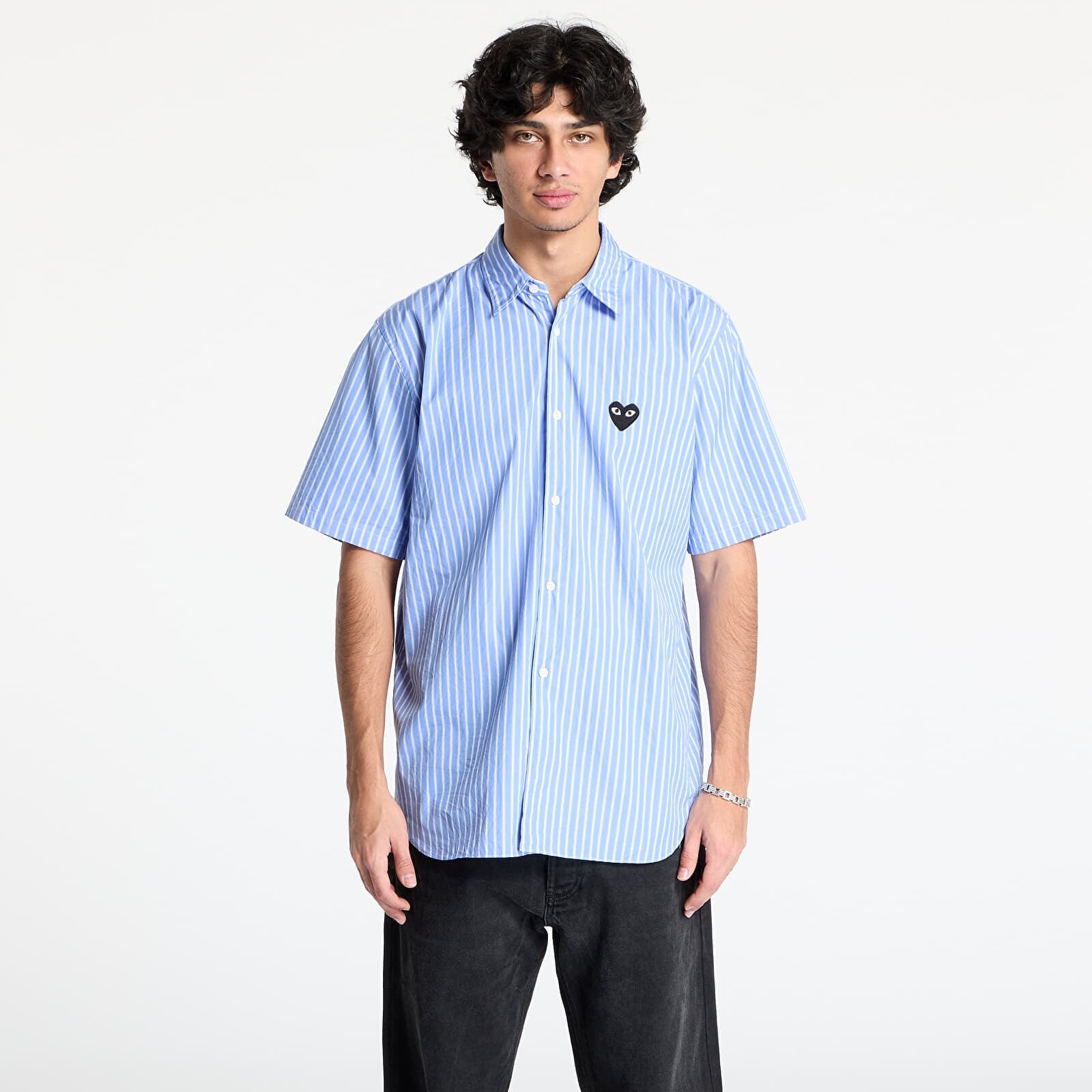 Košeľa Comme des Garçons PLAY Black Emblem Woven Shirt UNISEX Stripe S