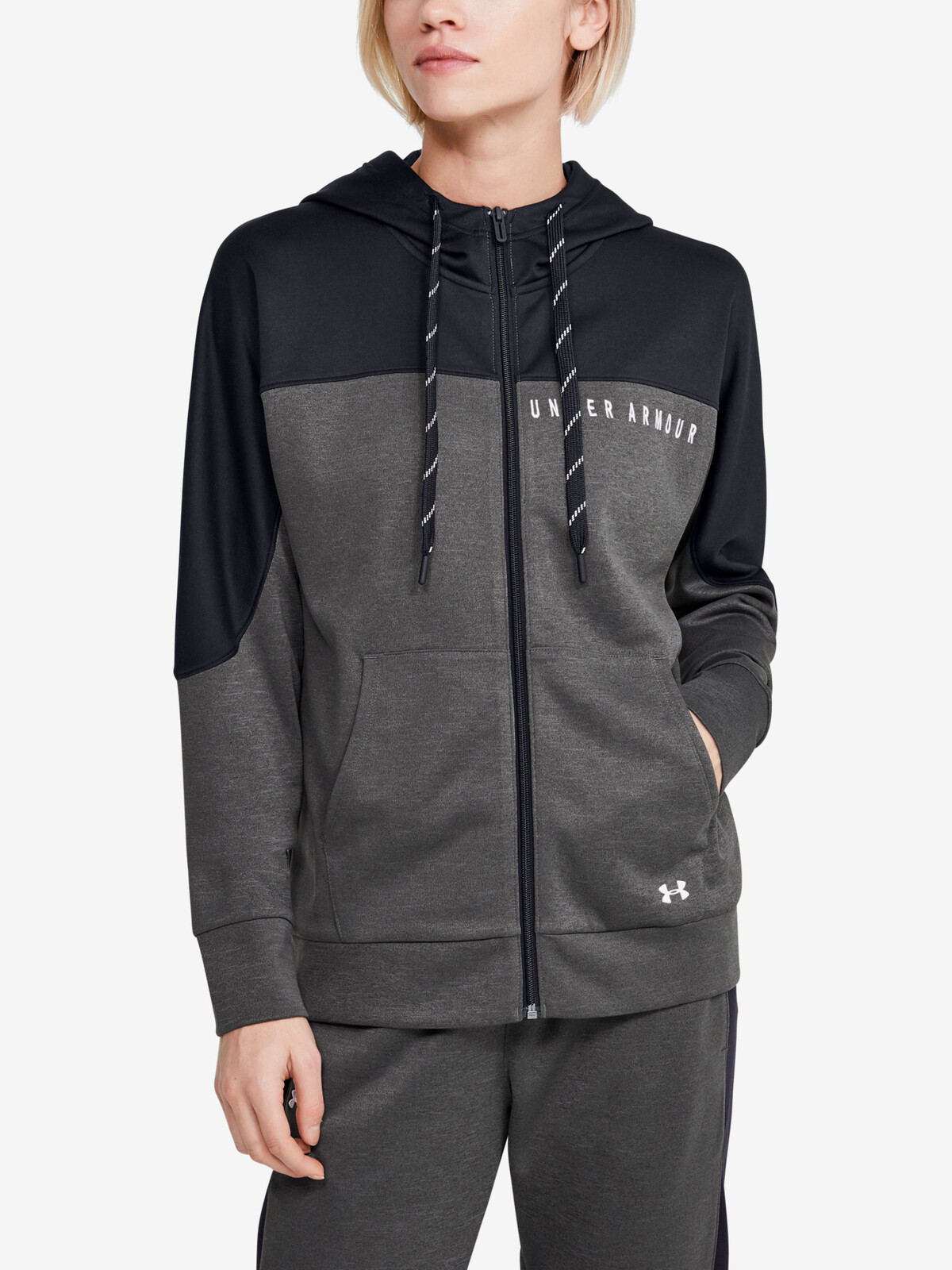 Hoodie Under Armour Recover Knit FZ Hoodie-GRY