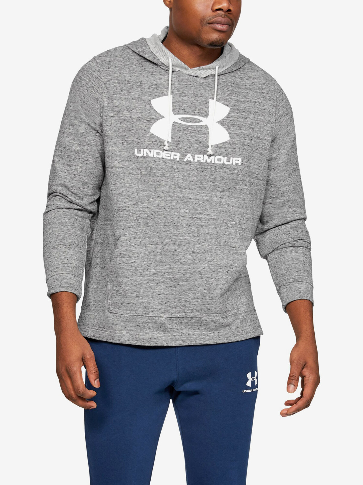 Under Armour Sweatshirt Sportstyle Terry Logo Hoodie-Wht - Mens
