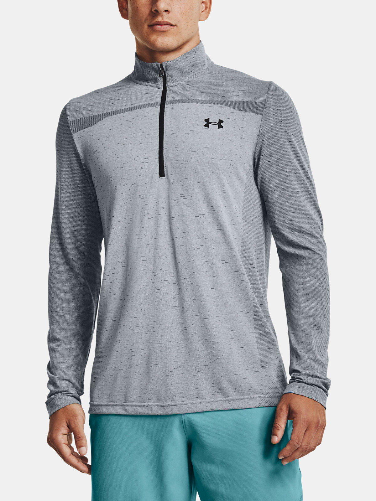 Under Armour UA Seamless 1/2 Zip-GRY T-Shirt - Mens