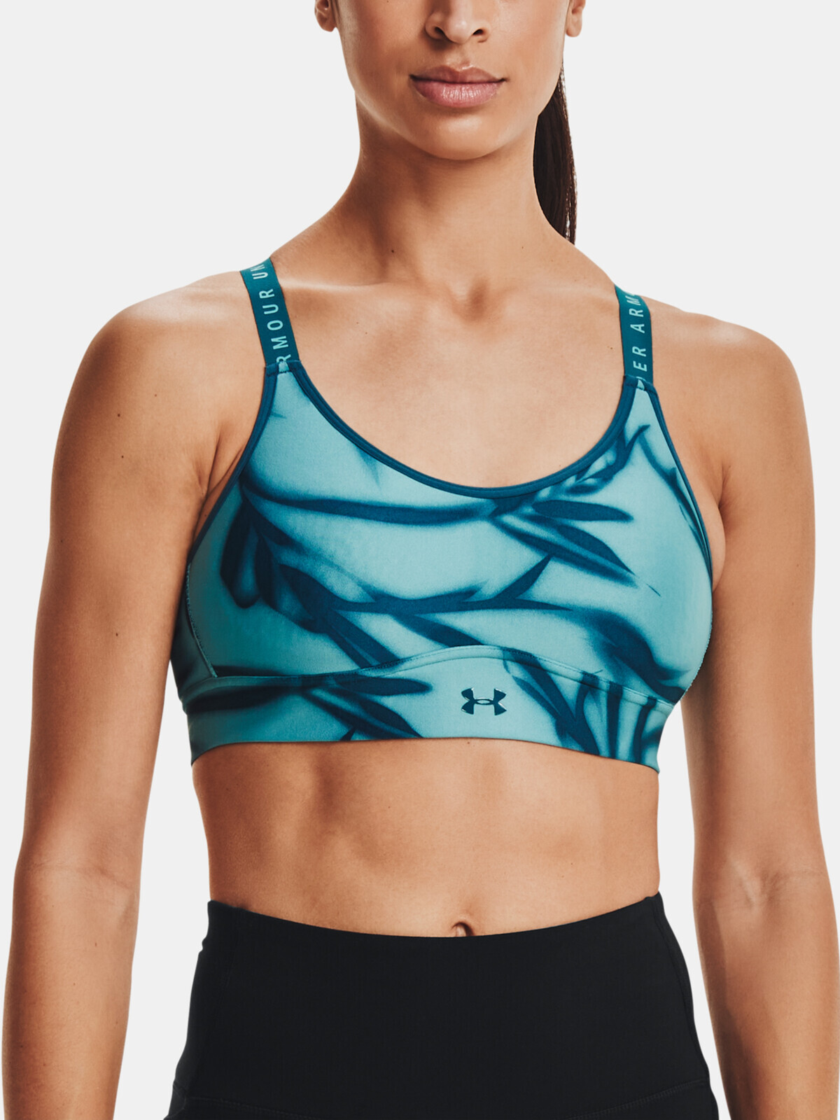 Under Armour UA Infinity Mid Printed Bra-BLU - Women's