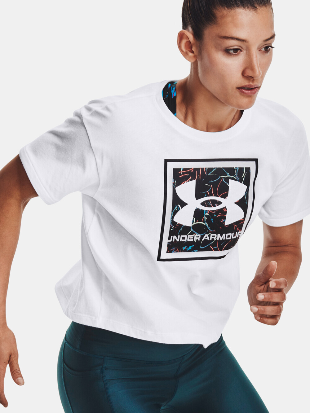 Under Armour T-Shirt Live Glow Graphic Tee-WHT - Women