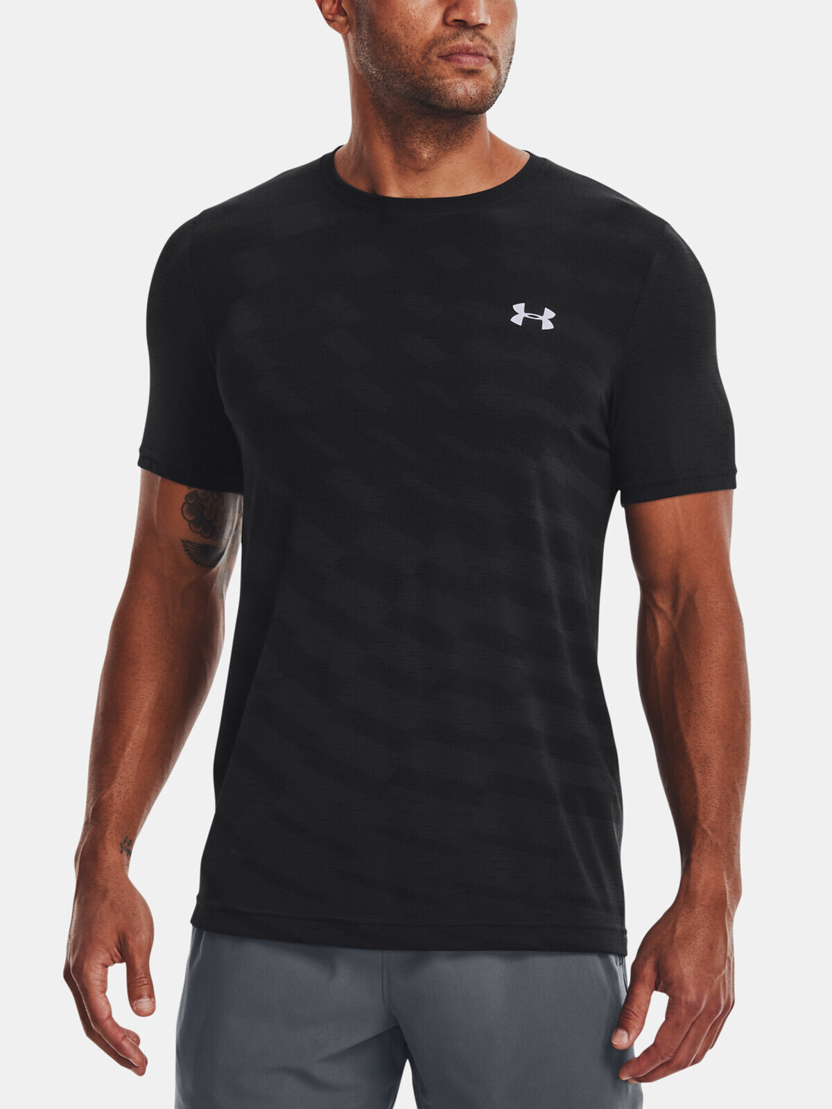 Under Armour UA Seamless Radial SS-BLK T-Shirt - Mens