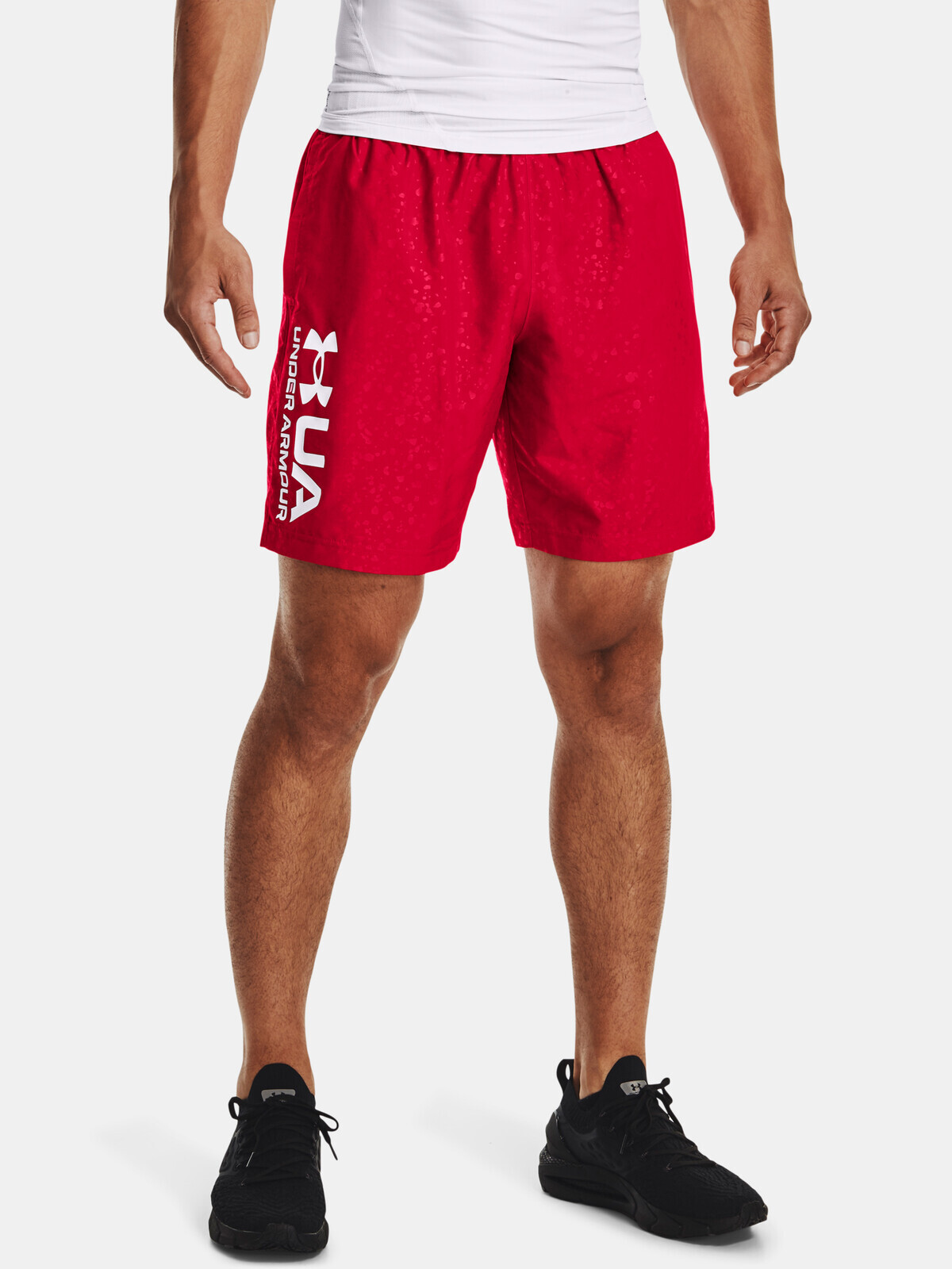 Under Armour Shorts UA Woven Emboss Shorts-RED - Mens