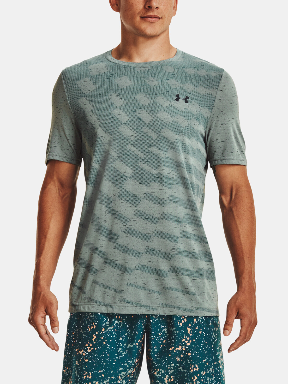 Zelené pánske tričko Under Armour UA Seamless Radial SS